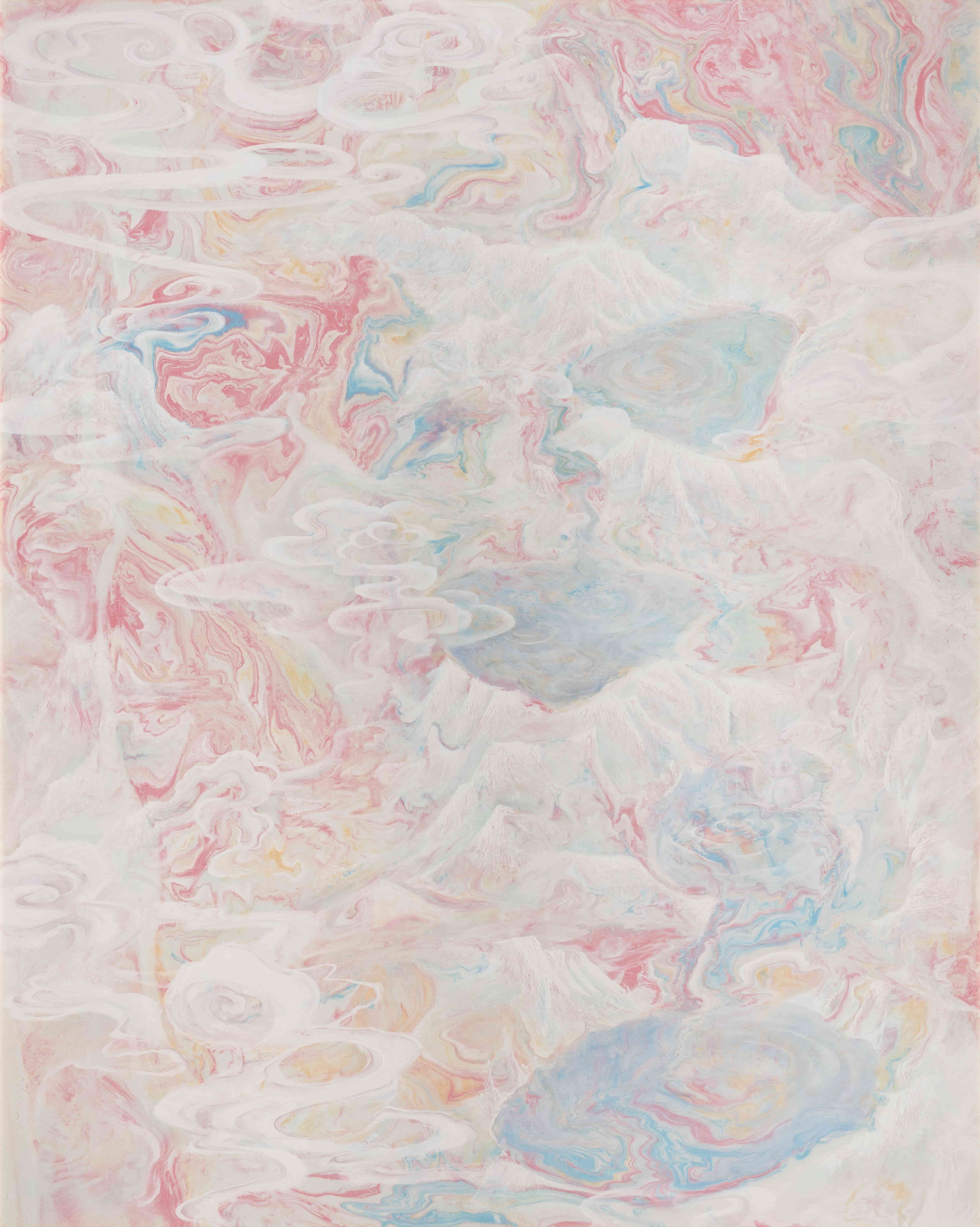 피어오르다 사라진다_162.2x130.3cm_한지에 호분_2021.jpg