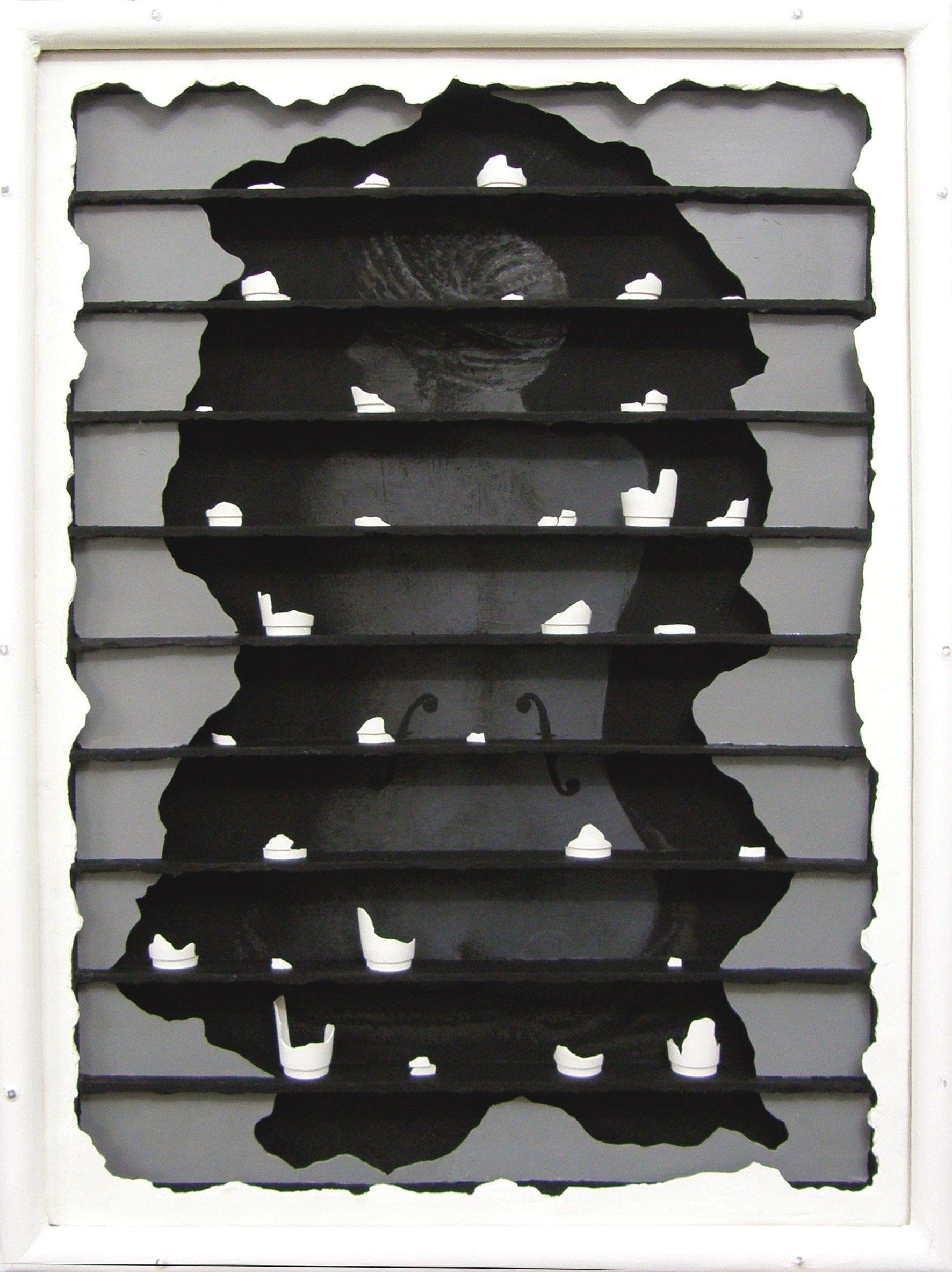 Showcase-Man Ray homage_90x70cm_Mixed media, plaster of cups on wood box_2013.jpg