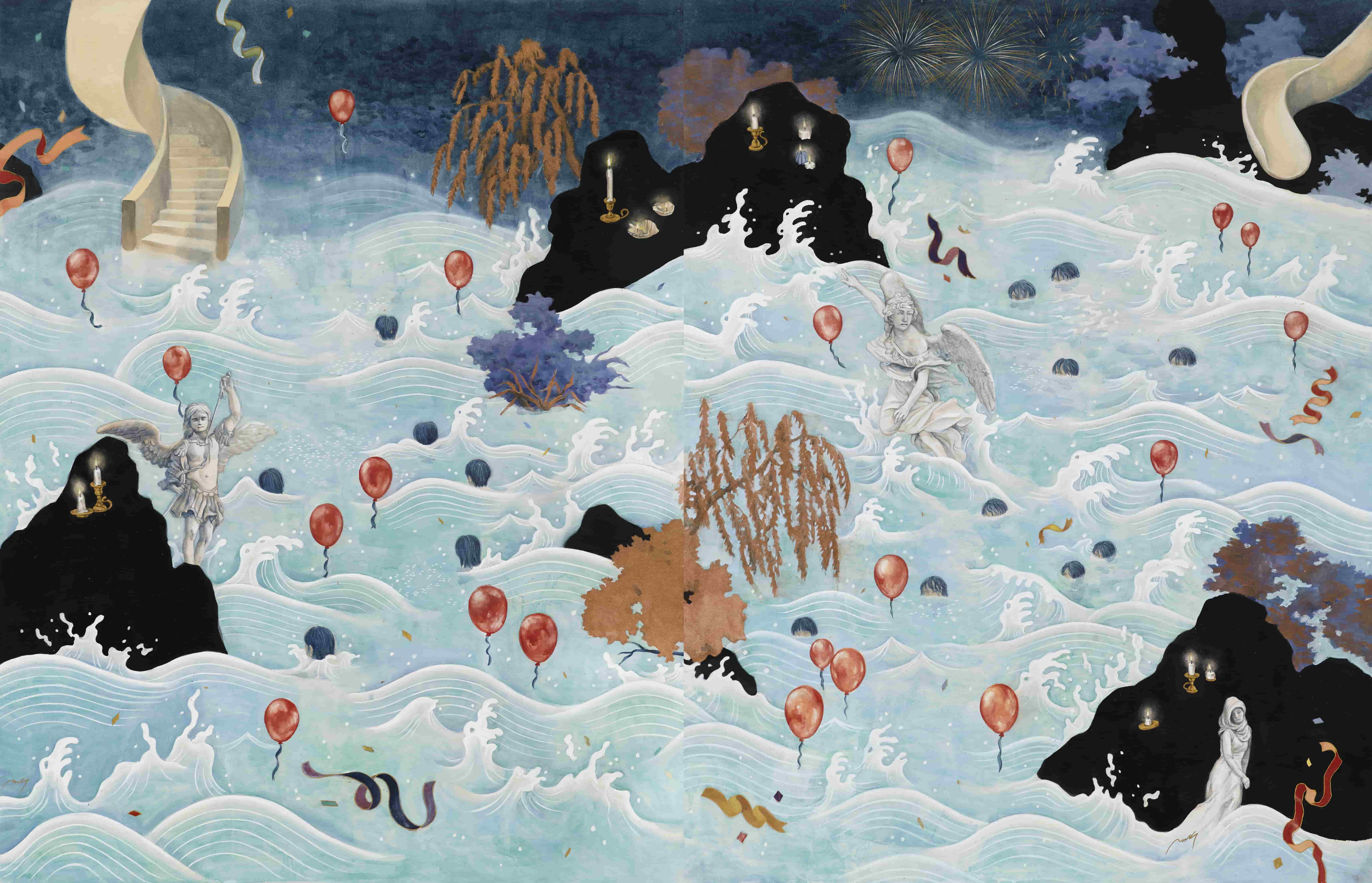 당신이 꿈꾸던 The one you dreamed of_116x182cm_린넨에 석채와 금분_2022.jpg